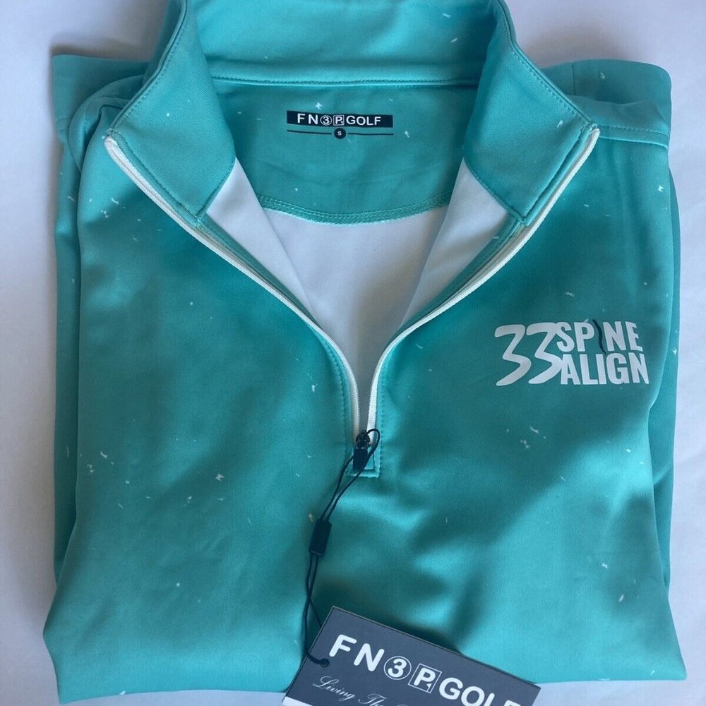 FN3P Golf Pullover Seafoam Green Splatter 2022 Pockets Chiro Athletic Men Small